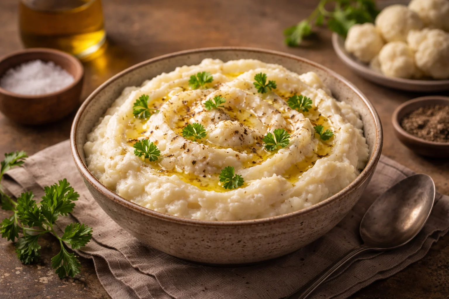 creamy cauliflower mashed potatoes