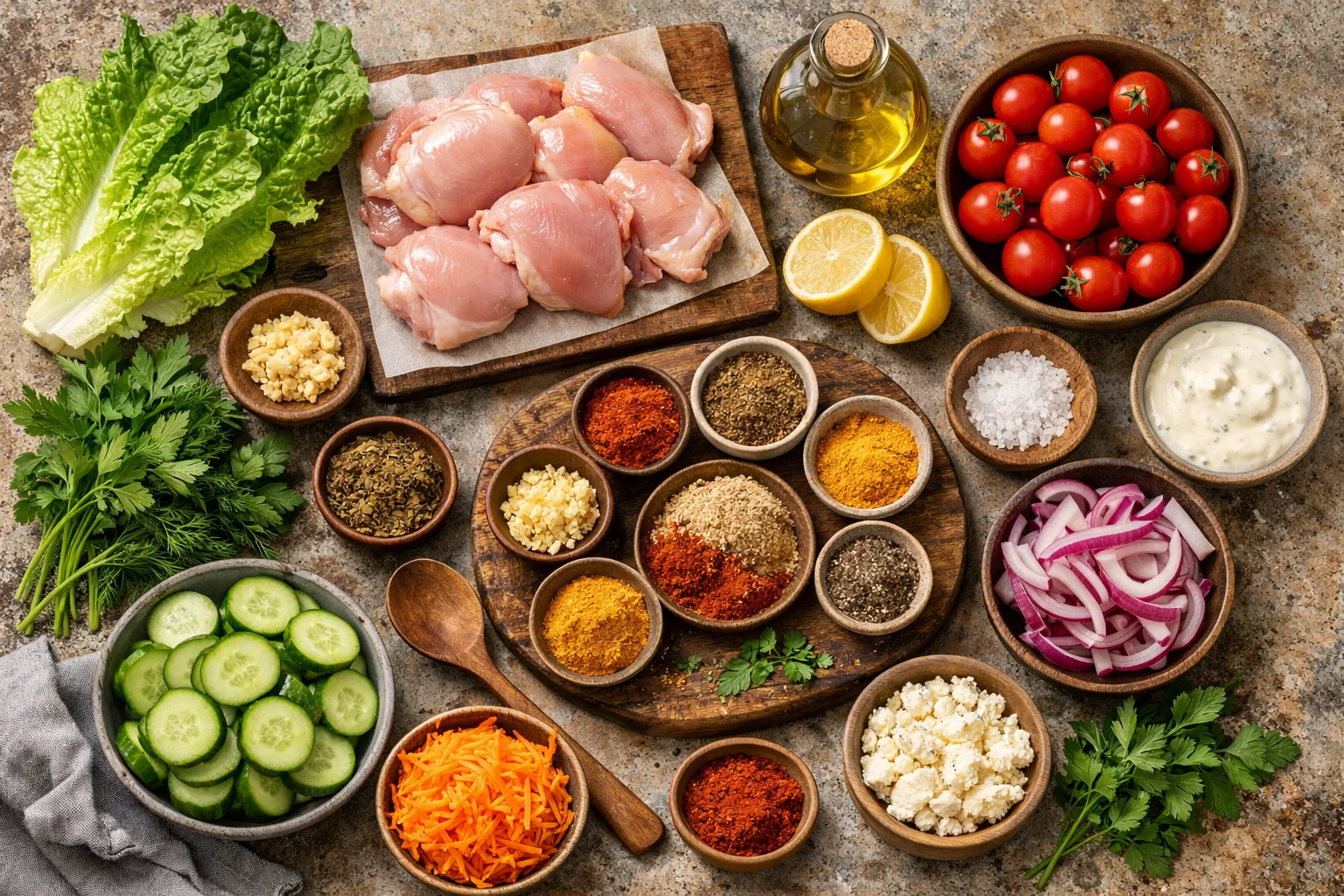 Savory Chicken Shawarma Salad with Creamy Dressing Bliss
