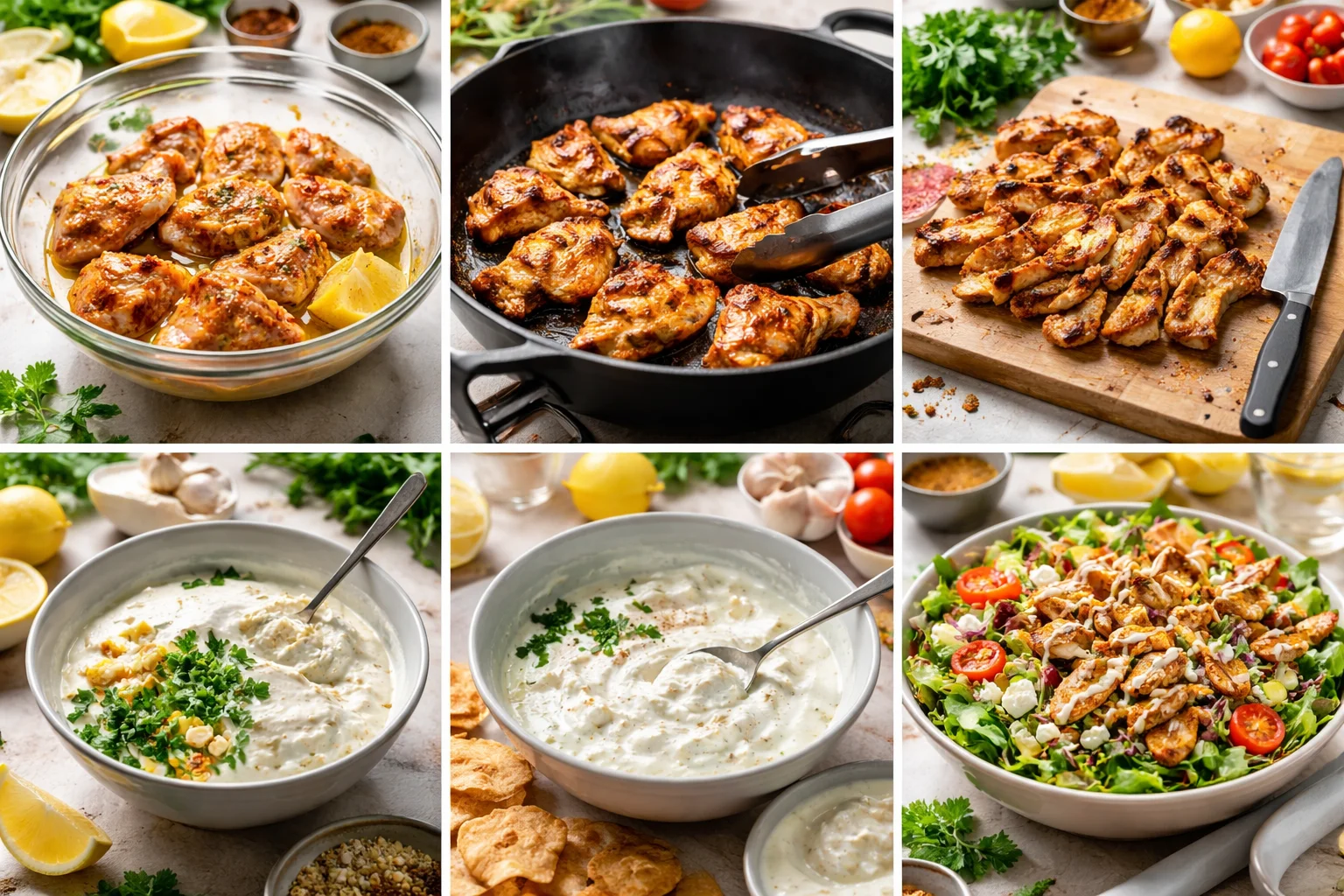 Savory Chicken Shawarma Salad with Creamy Dressing Bliss