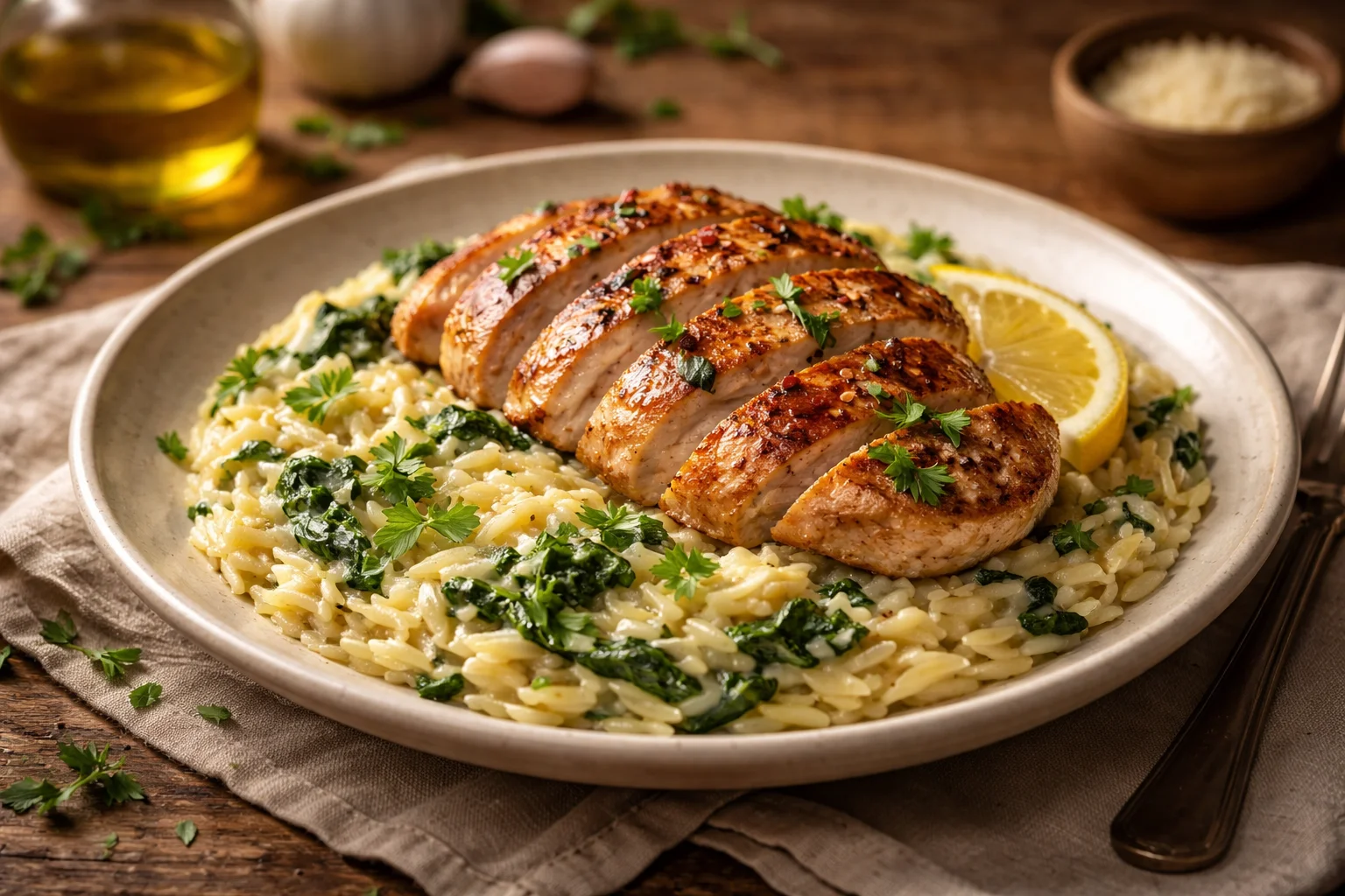 Simple and Delicious Lemon Chicken Orzo in One Pot