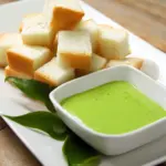 Delicious Pandan Coconut Custard Fondue served with fresh fruits