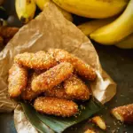 Thai fried bananas - crispy, sweet dessert made from ripe bananas