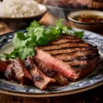 Thai marinated grilled steak dish served with dipping sauce