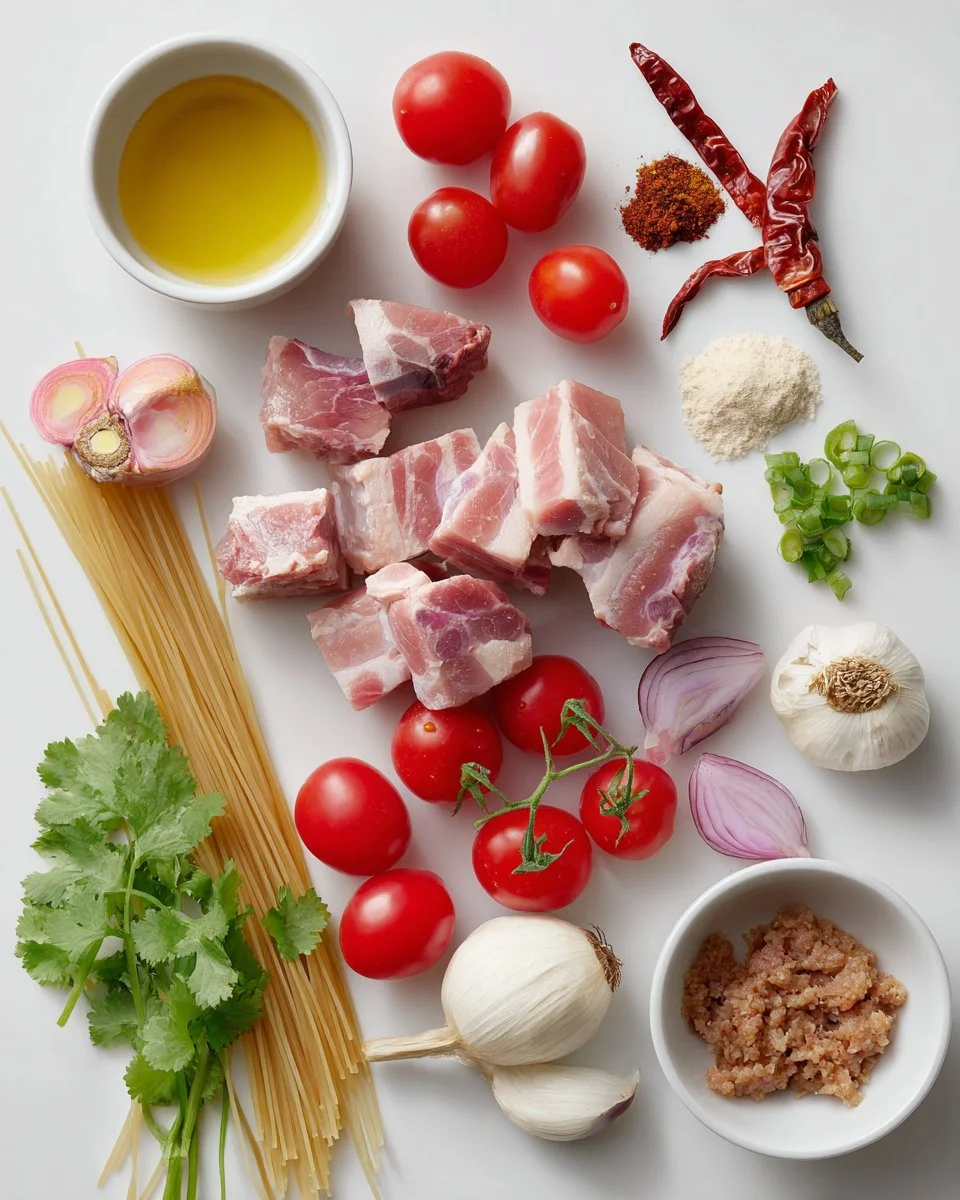 Thai Pork & Tomato Noodles - Kanom Jeen Nam Ngiew
