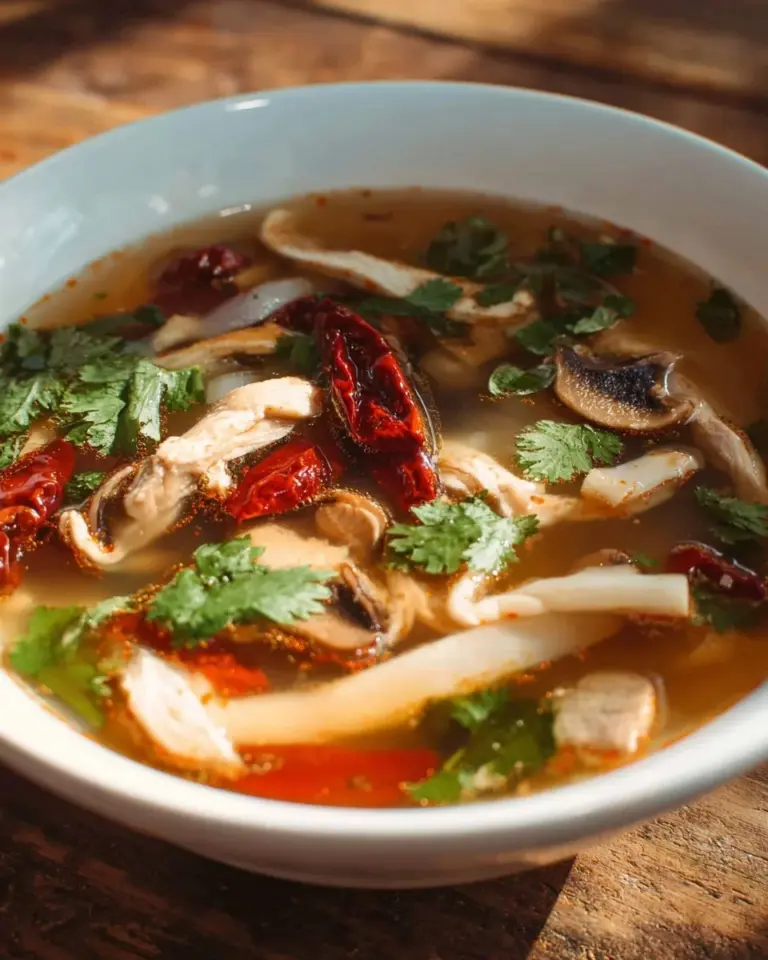 Bowl of spicy Tom Kloang, a traditional Thai smoky hot and sour soup