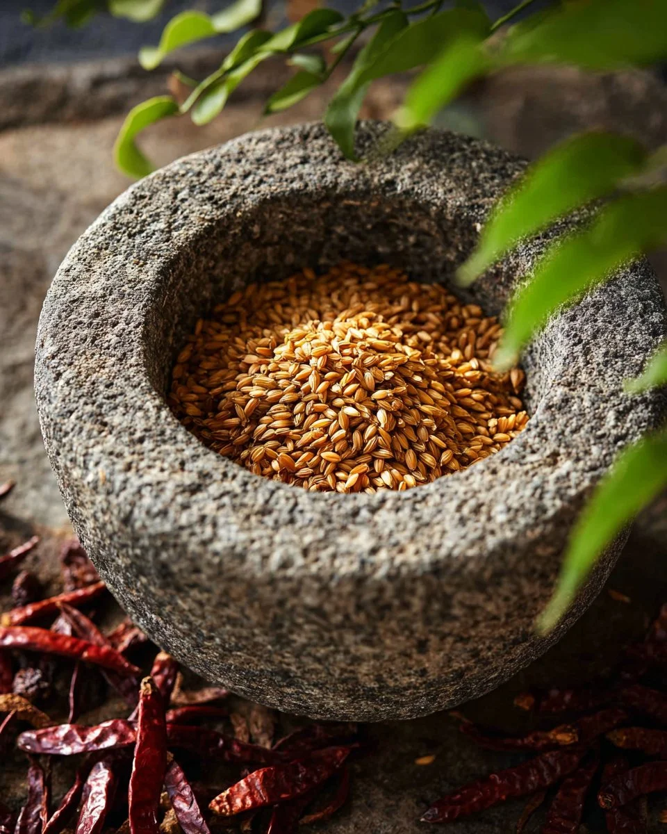 Toasted rice powder in a wooden bowl, ideal for cooking and baking.