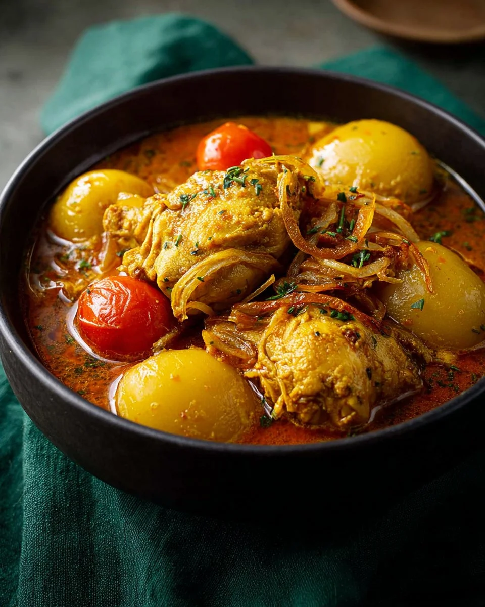 Bowl of homemade yellow curry paste with fresh herbs and spices